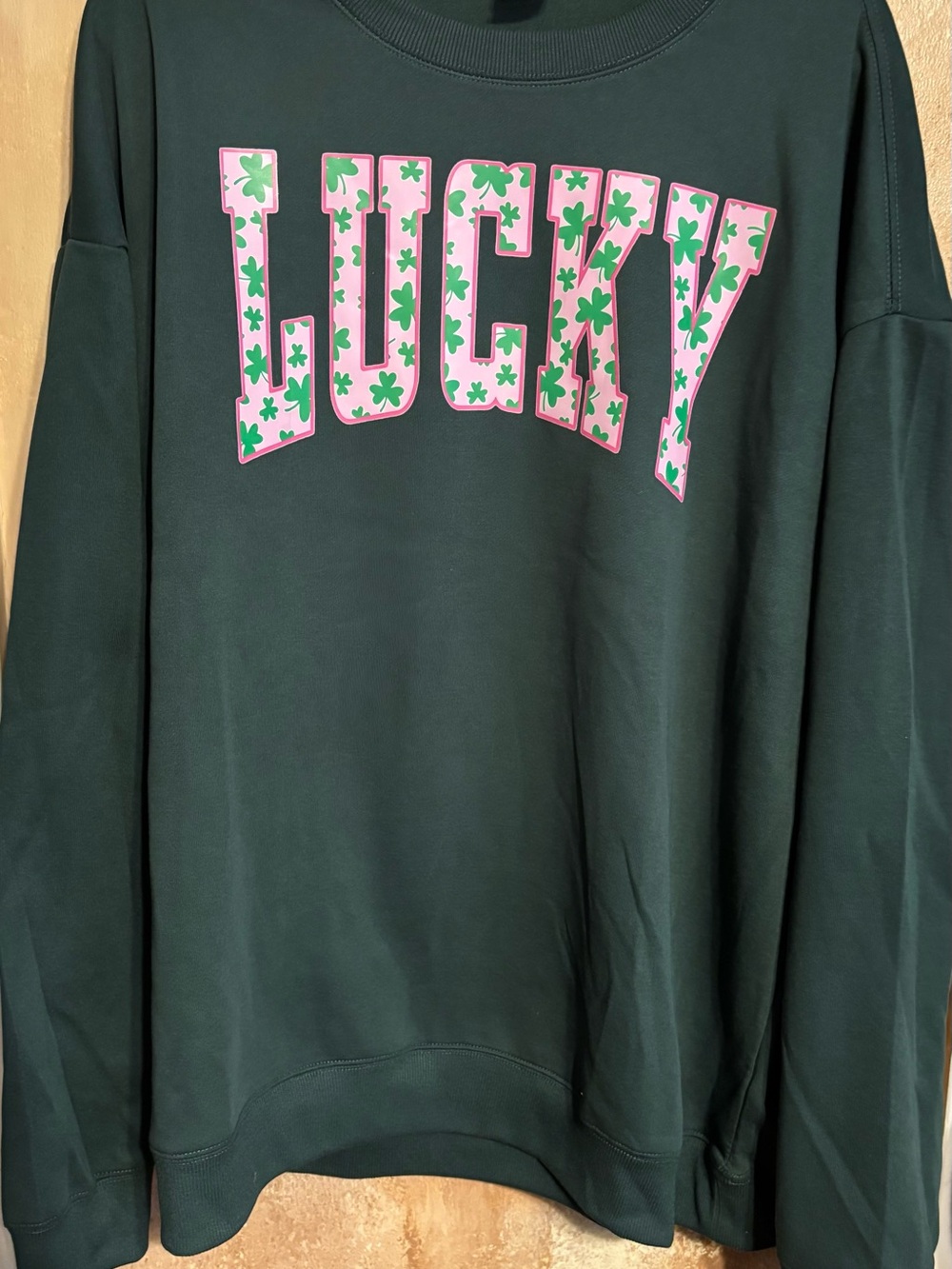 4XL Lucky Clover Graphic Sweatshirt - Dark Green Irish ☘️